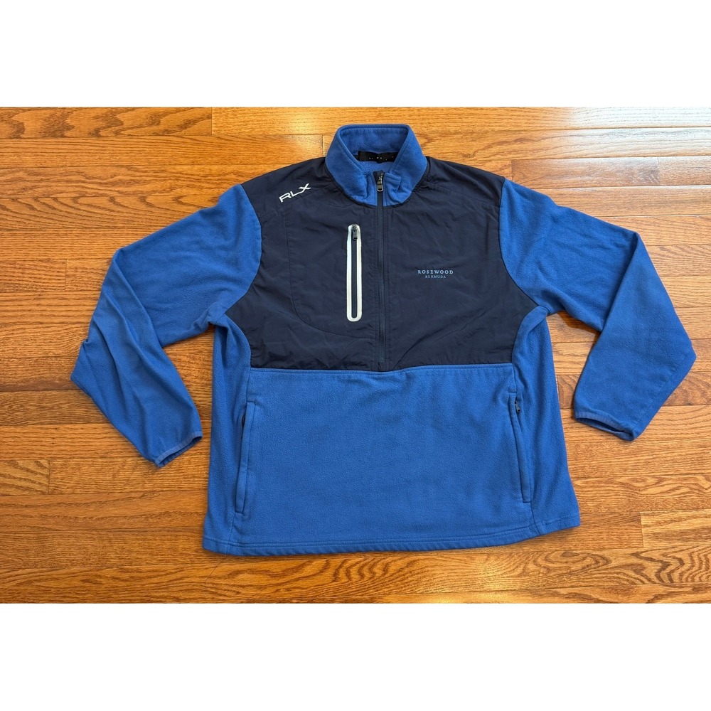 RLX Ralph Lauren 1/4 Zip Fleece Pullover Fits Mens Large Rosewood Bermuda Golf